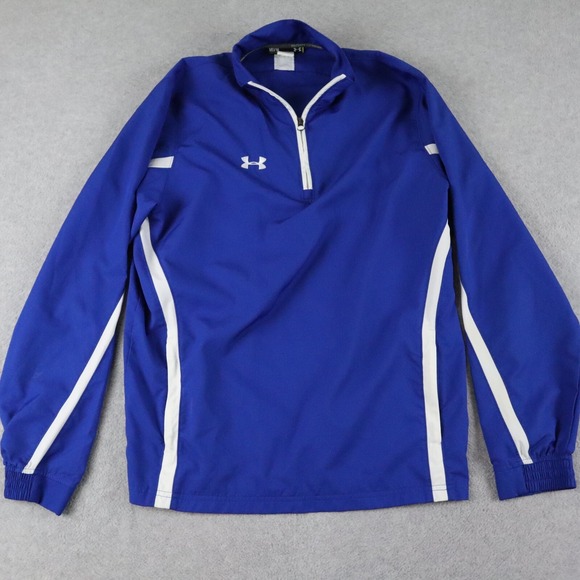 Under Armour Other - Under Armour Jacket Mens Medium 1/4 Zip Pullover Mock Neck Blue Long Sleeve